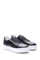 Erkek Fermuar Detaylı Deri Sneaker | Derimod