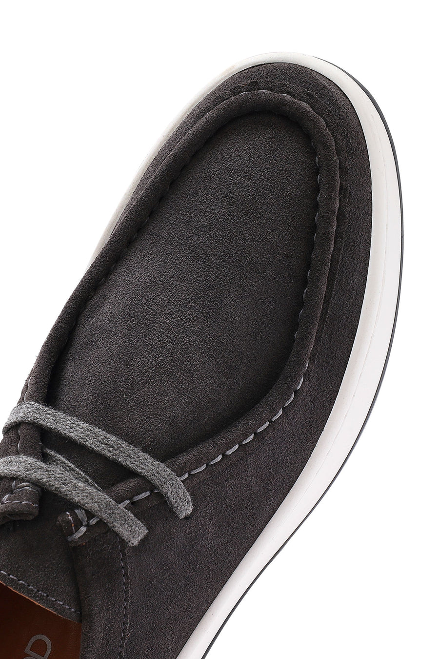 Men's Gray Lace-up Suede Leather Casual Shoes