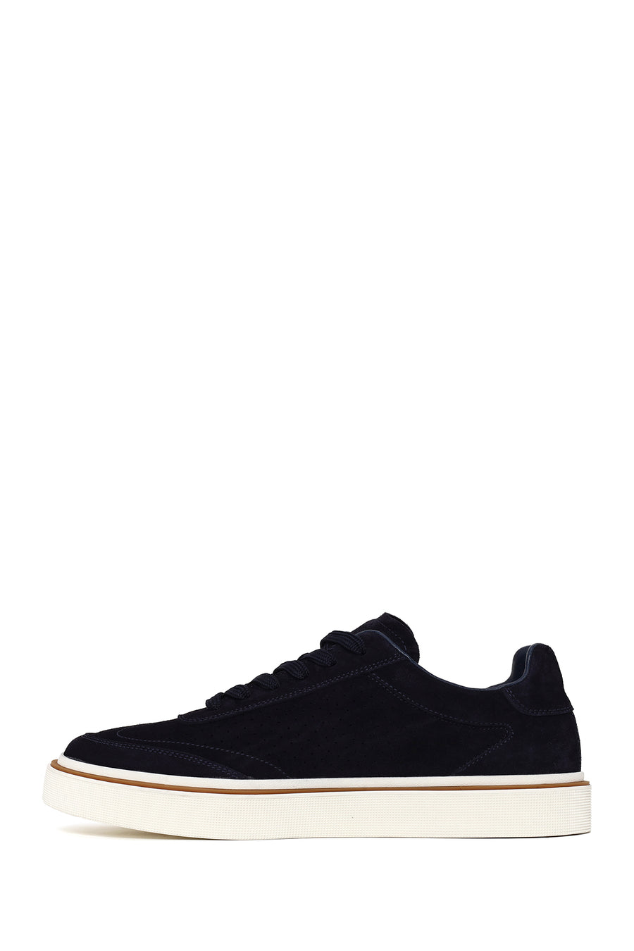 Male Navy Lace-up Suede Leather Sneaker