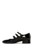 Women's Black Short Heeled Leather Shoes | Derimod