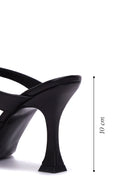 Women's Black Leather Heeled Slippers | Derimod