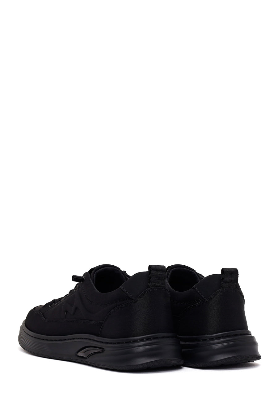 Derimod Zero Male Black Lace-Up Thick-Soled Fabric Sneaker