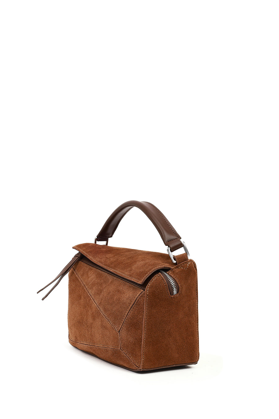 Woman Camel Long-Strap Suede Crossbody Bag