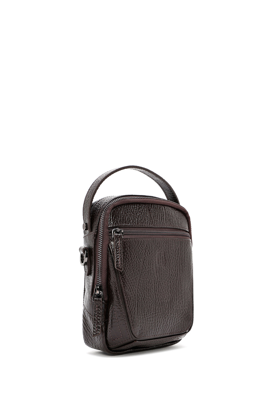 Men's Brown Leather Messenger Bag