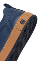 Male Navy Lace-up Leather Sneaker | Derimod