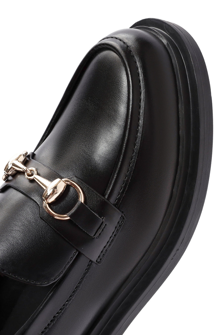 Kadın Siyah Toka Detaylı Maskülen Loafer
