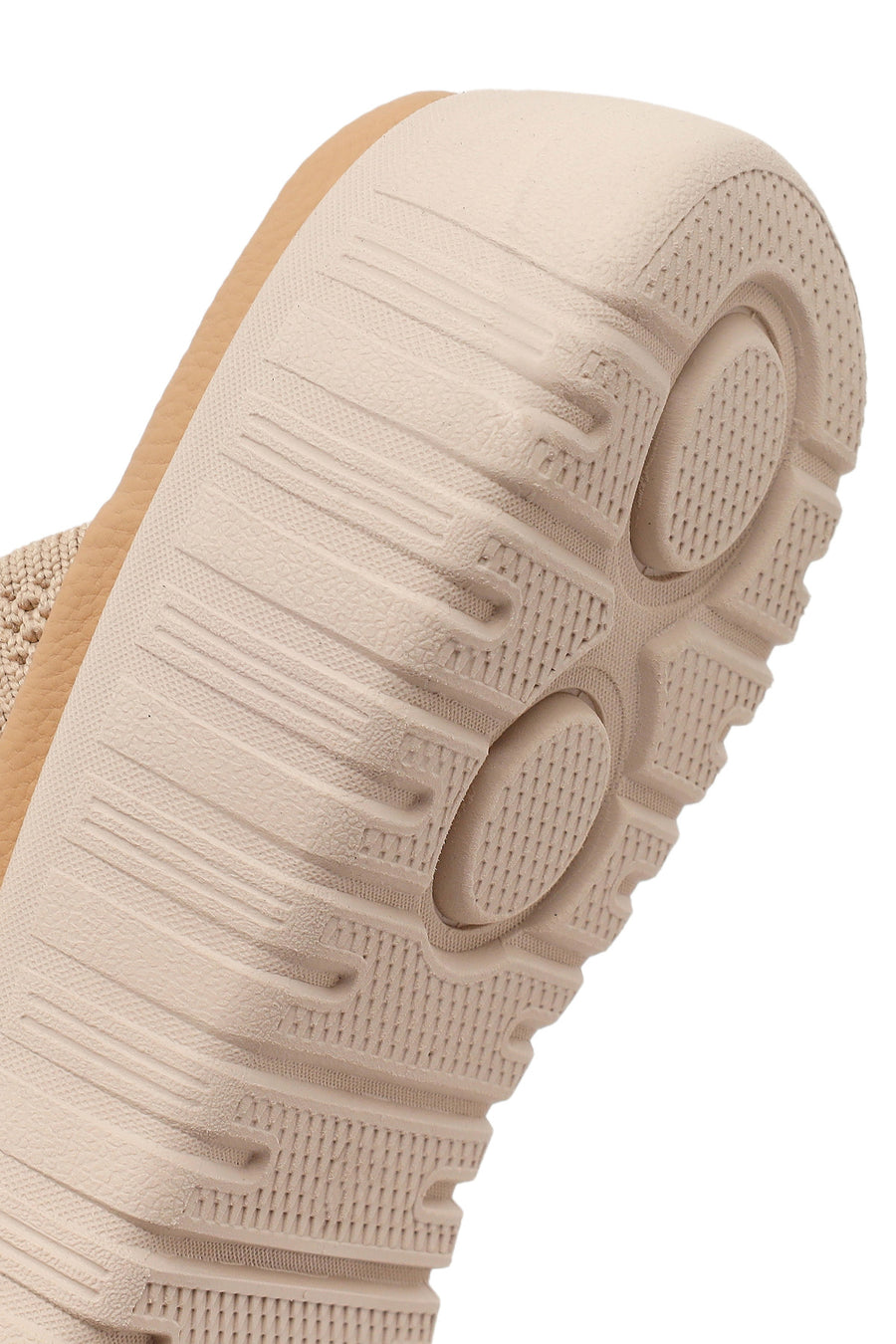 Women's Beige Thick-Soled Fabric Comfort Slippers