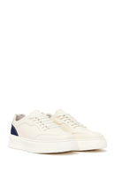 Erkek Beyaz Bağcıklı Deri Sneaker | Derimod
