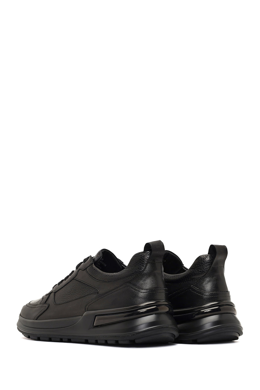 Male Black Lace-Up Leather Sneaker