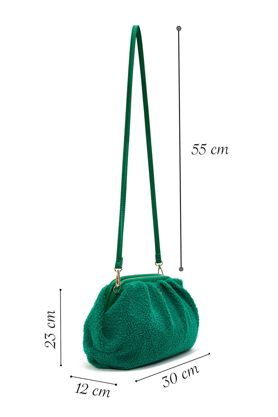 Women's Green Plush Crossbody Bag