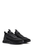 Derimod Zero Men's Black Thick-Soled Laced Fabric Sneaker | Derimod