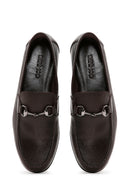 Men's Brown Leather Buckle Classic Loafer | Derimod