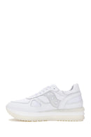 Women's White Leather Thick Soled Sneaker | Derimod