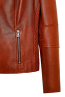 Irina Women's Brown Judge Collar Leather Jacket | Derimod