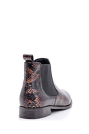 Women's Snakeskin Patterned Leather Boots | Derimod