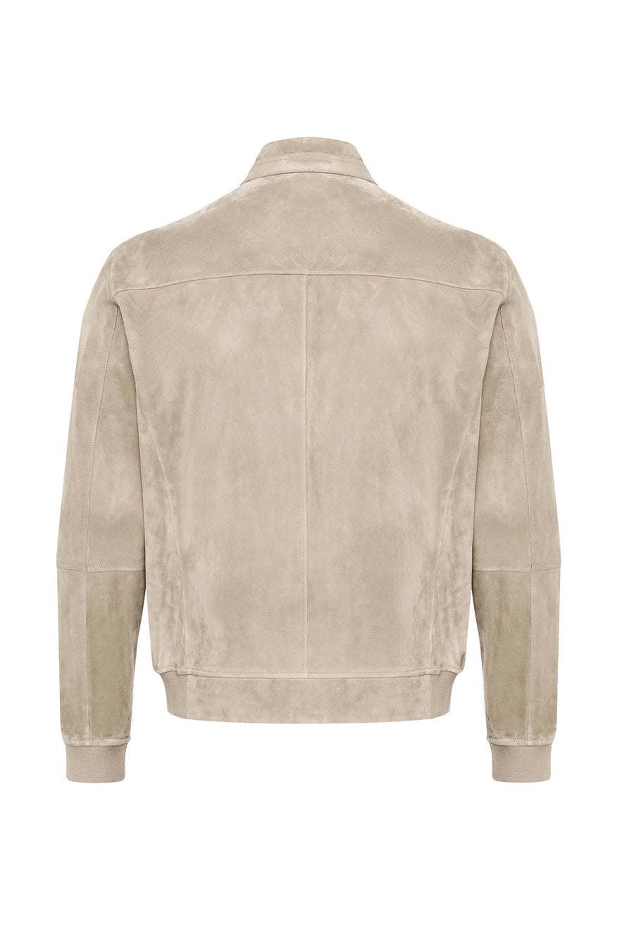 Suarez Men's Beige Mandarin Collar Suede Leather Jacket