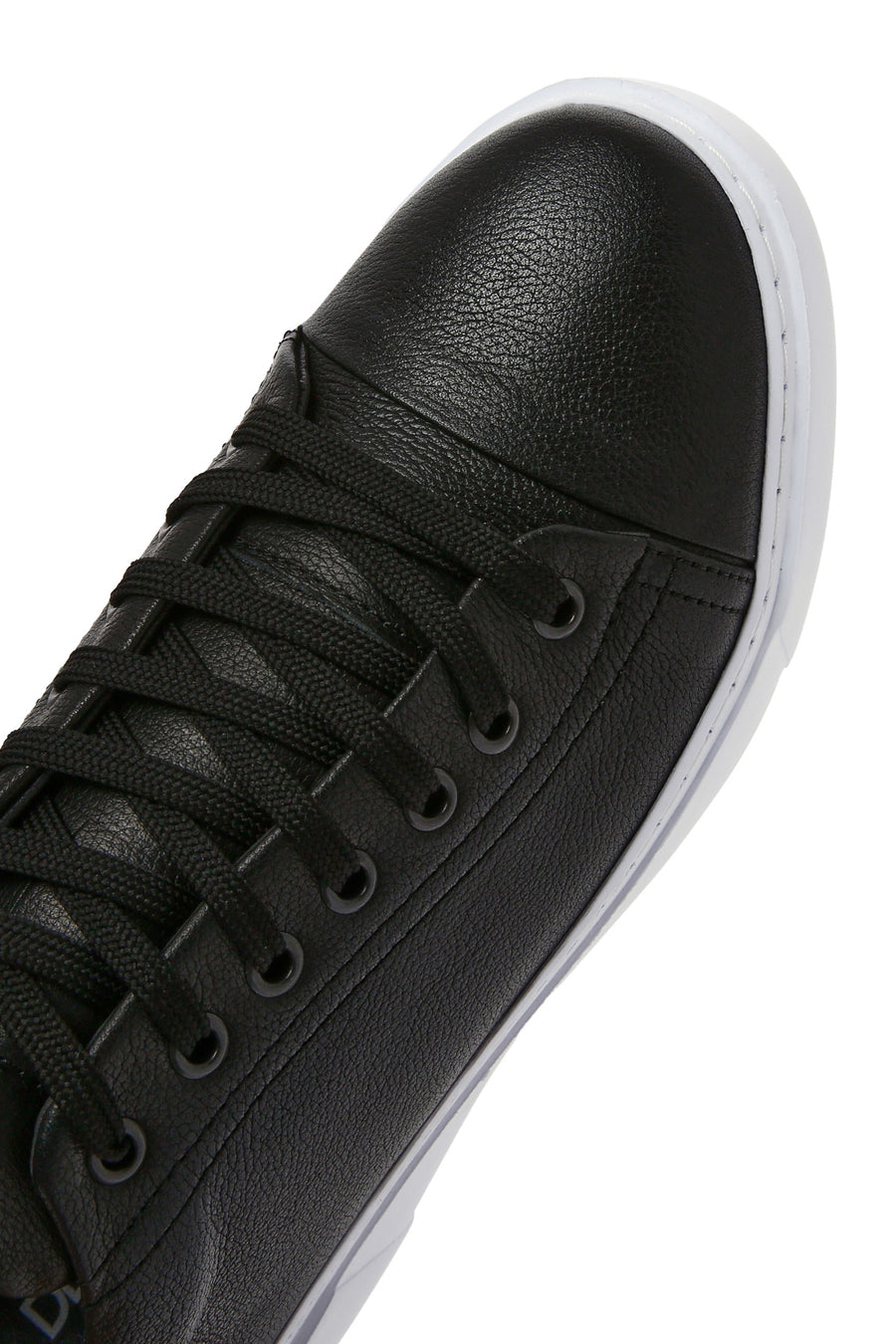 Men's Black Thick Sole Lace Up Leather Sneaker
