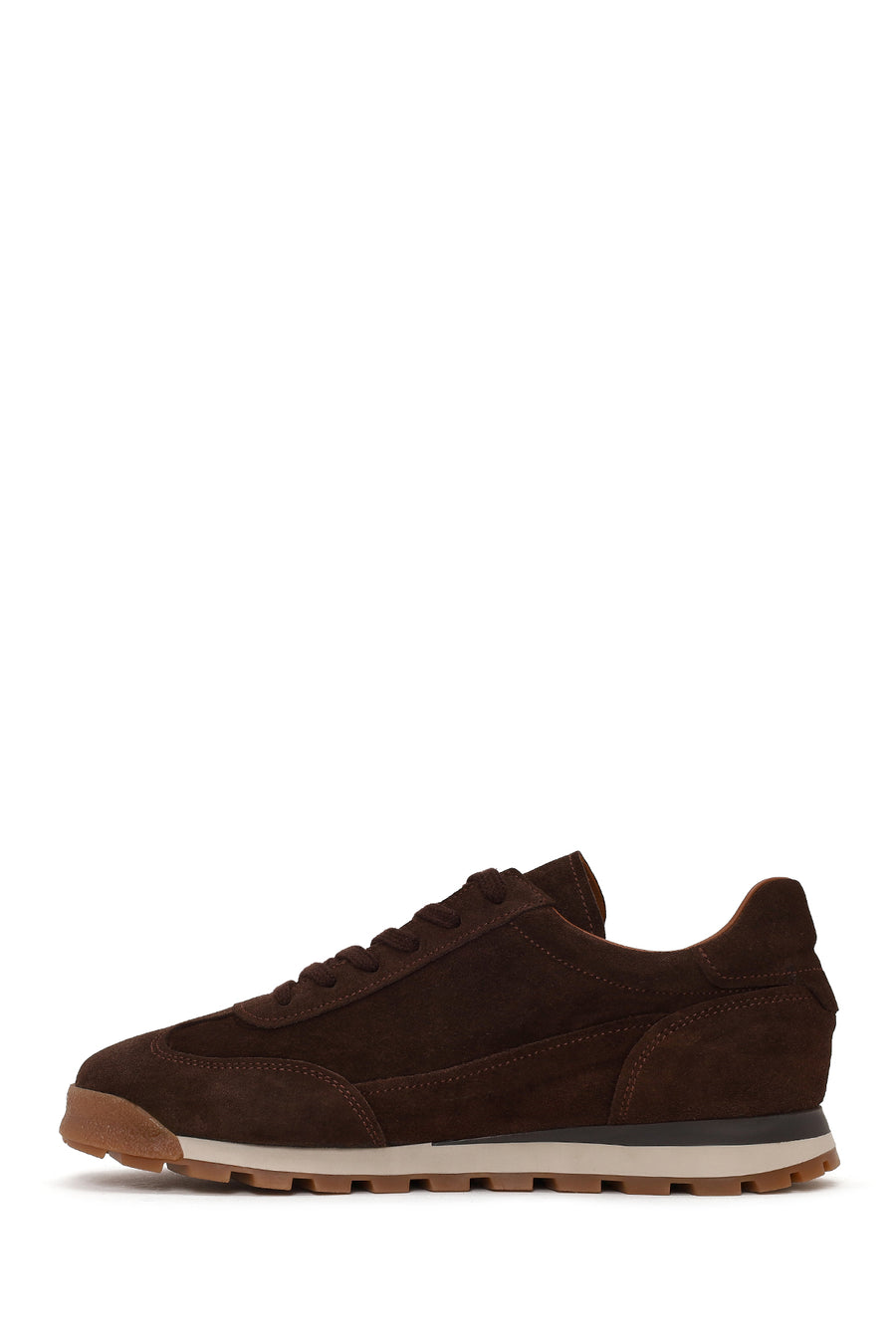 Erkek Kahverengi Bağcıklı Süet Deri Sneaker