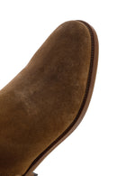 Men's Tan Suede Leather Zippered Boots | Derimod