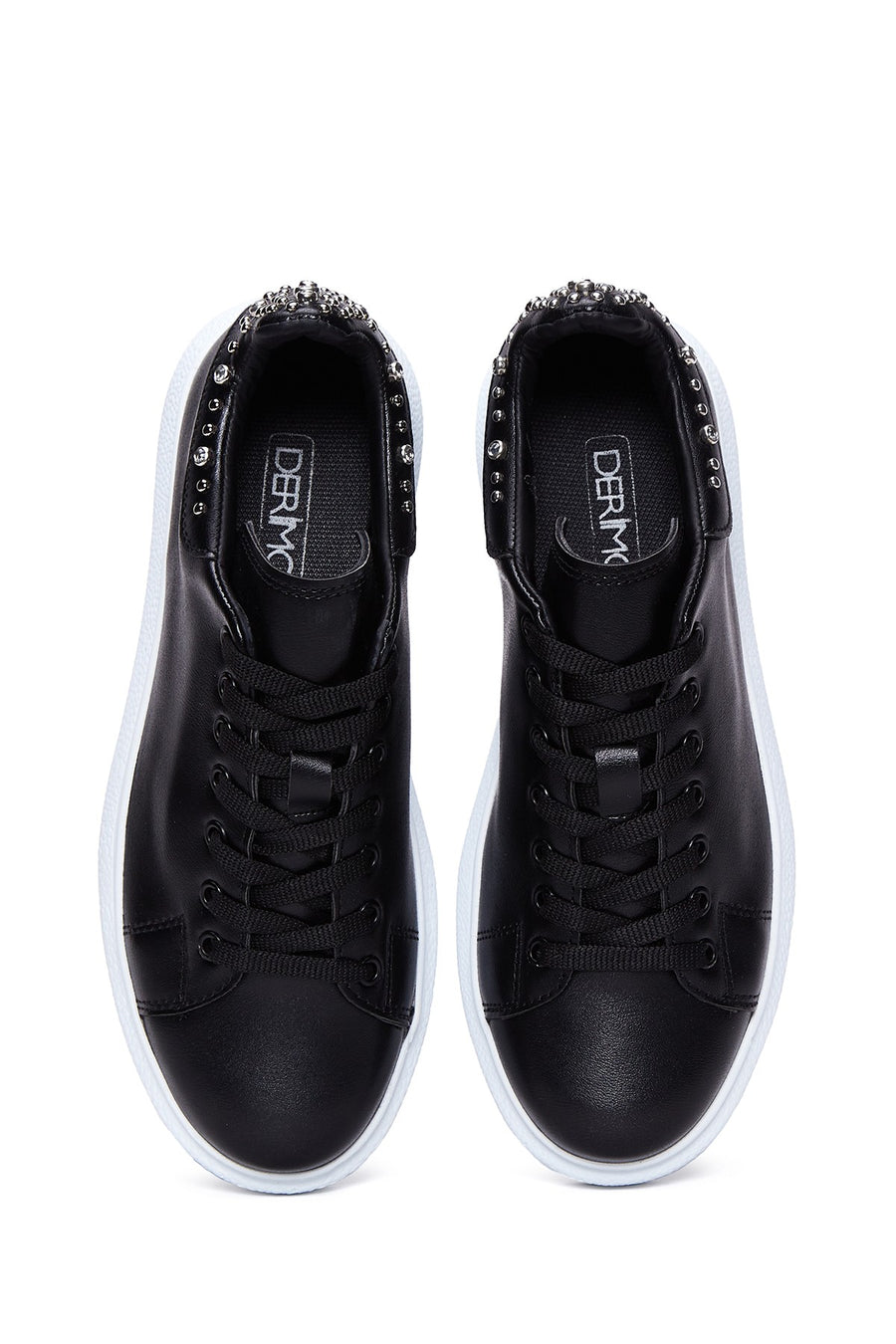 Women's Black Stone Thick Soled Sneaker