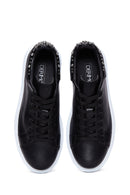 Women's Black Stone Thick Soled Sneaker | Derimod