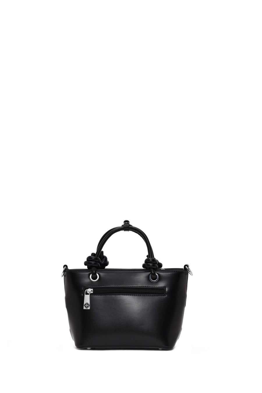 Woman Black Long-Strap Knitted Mini Shoulder Bag
