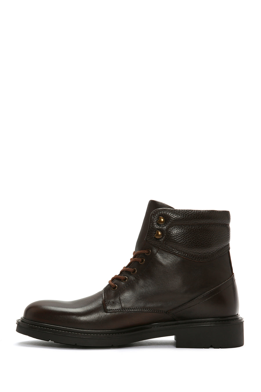 Men's Brown Lace-Up Leather Boots
