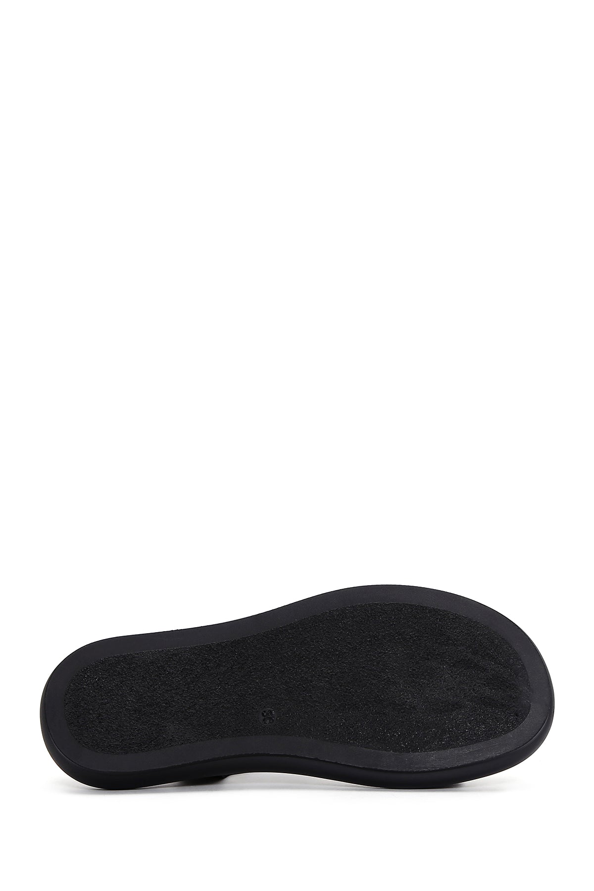 Kadın Siyah Deri Comfort Sandalet