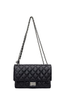 Woman Black Chain Strap Quilted Shoulder Bag | Derimod