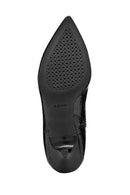 Geox Women Black D Kleopy B - Metal.Goat Zippered Patterned Thin Heeled Leather Boot | Derimod
