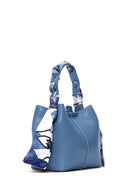 Women's Blue Long Strap Crossbody Bag with Accessory Detail | Derimod