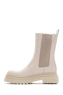 Women's Beige Thick Soled Chelsea Boots | Derimod