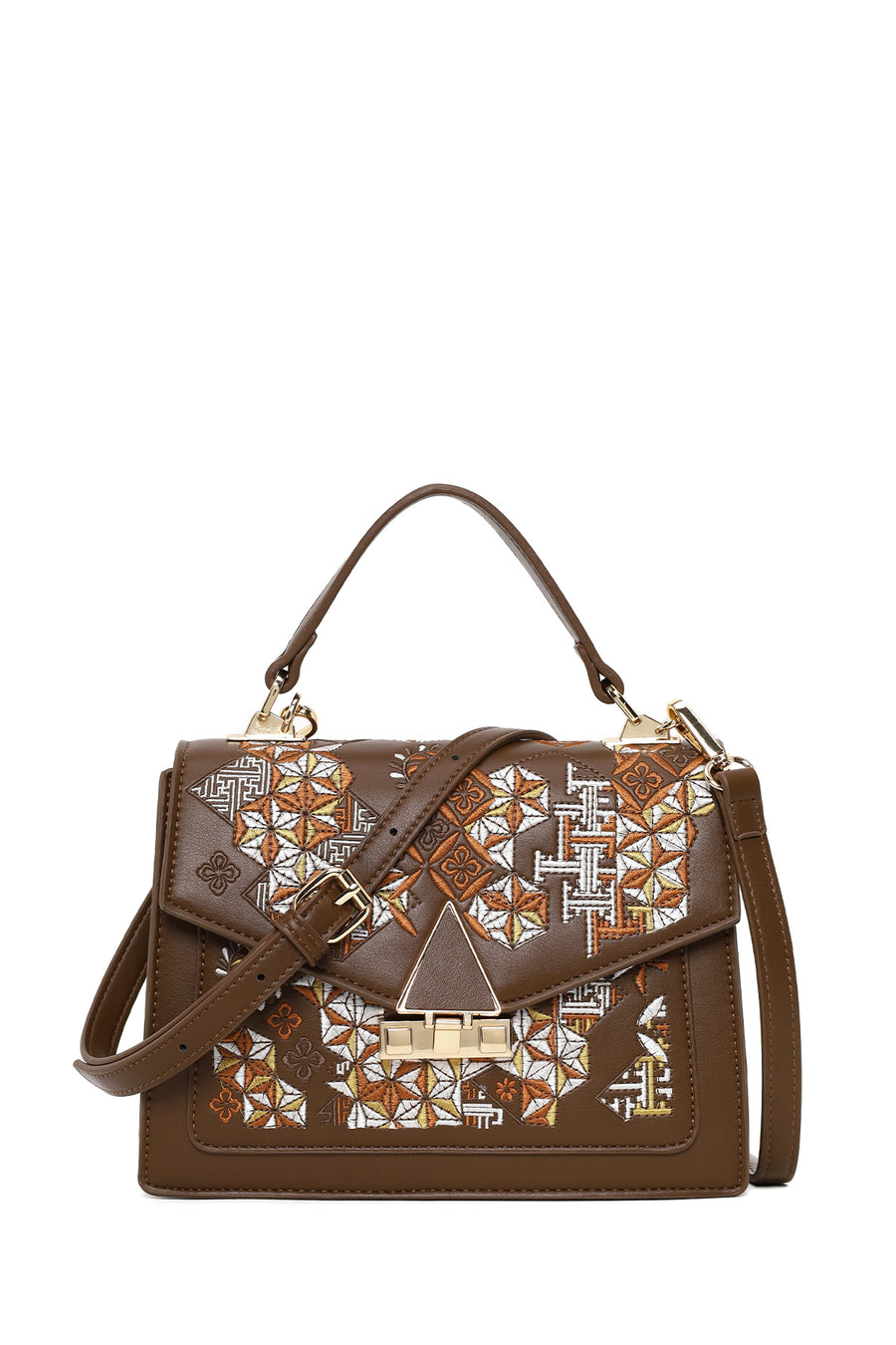 Woman Brown Long Strap Printed Shoulder Bag 26PBD263826 | Derimod