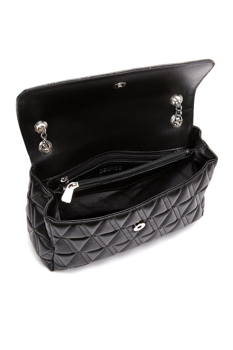Women's Black Long Strap Quilted Shoulder Bag
