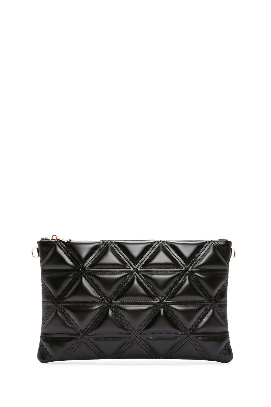 Women's Black Long Chain Strap Quilted Clutch Bag