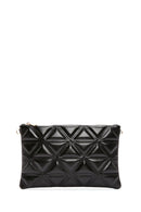 Women's Black Long Chain Strap Quilted Clutch Bag | Derimod