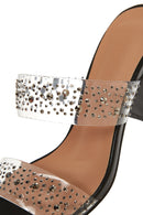 Women's Transparent Stone Heeled Slippers | Derimod
