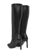 Women's Black Zippered Thin Heeled Boots | Derimod