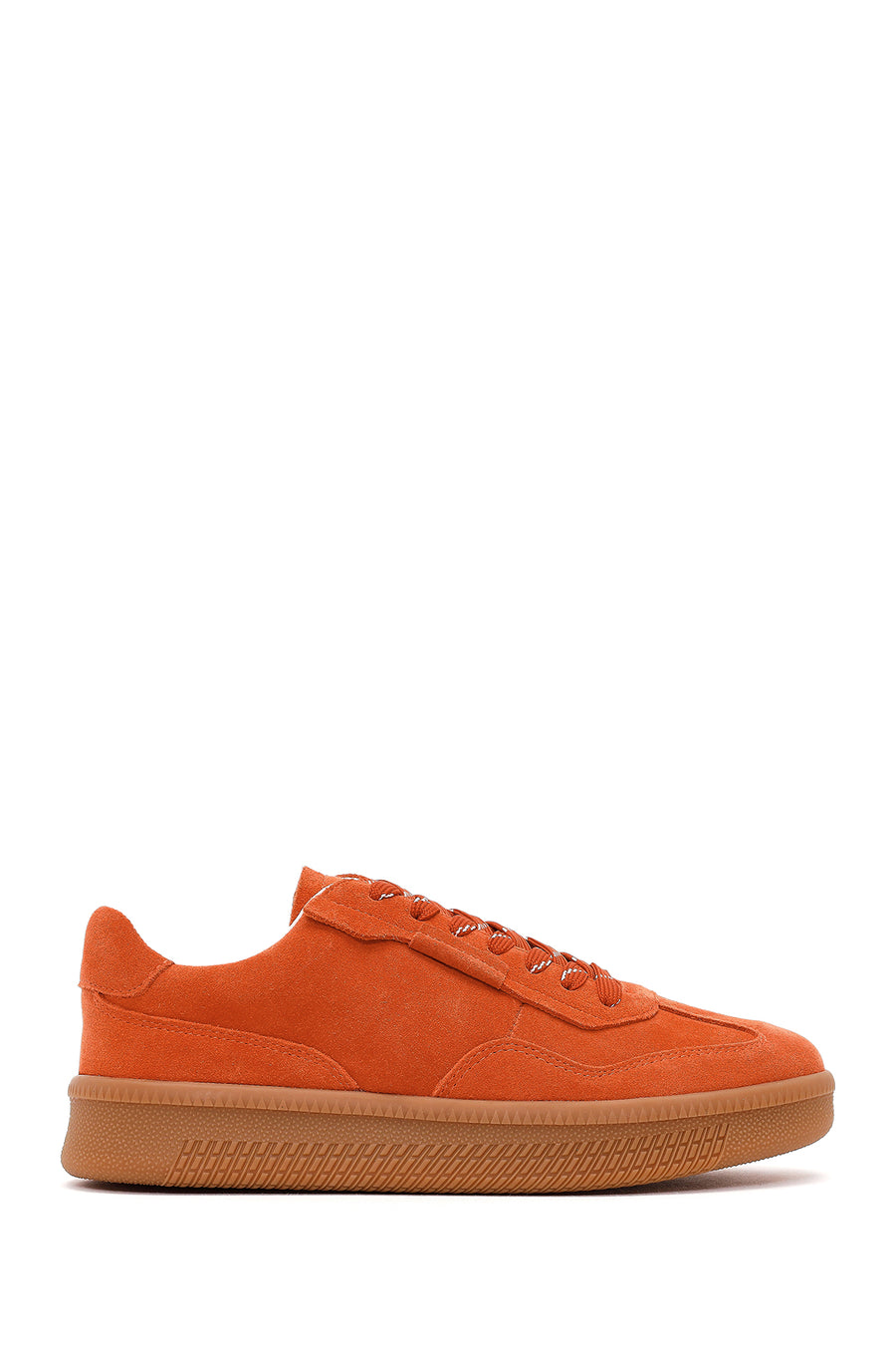 Woman Orange Lace-Up Suede Leather Leather Sneaker 26PFD431910 | Derimod