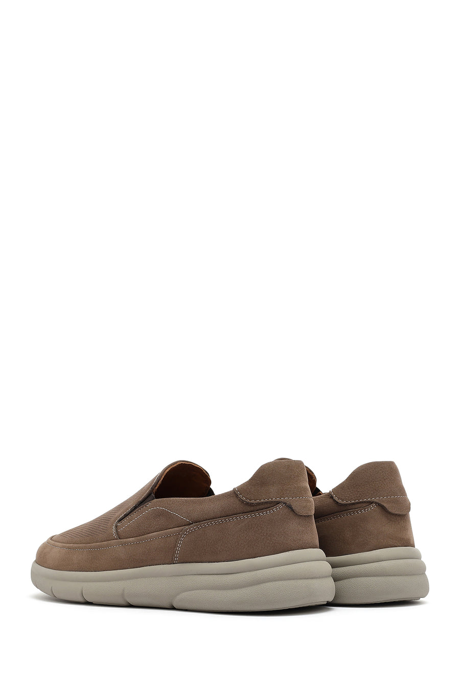 Erkek Bej Nubuk Deri Comfort Loafer