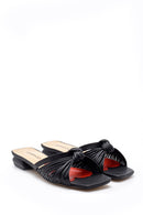 Women's Leather Metallic Slippers | Derimod