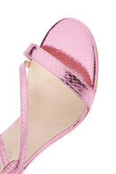 Women's Pink Ankle Strap Thin Heel Sandals | Derimod