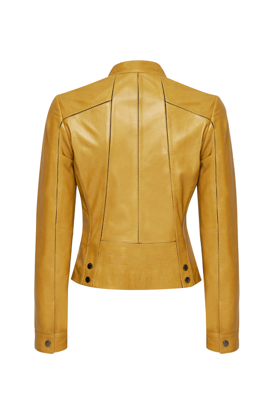 Linda Women's Yellow Short Leather Jacket