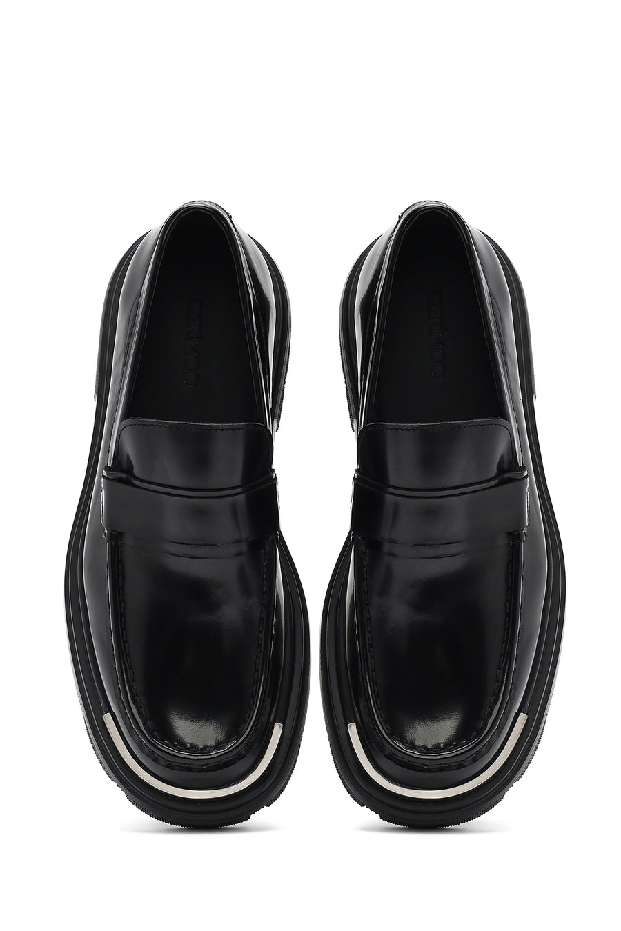 
Men's Black Thick Sole Leather Loafer
