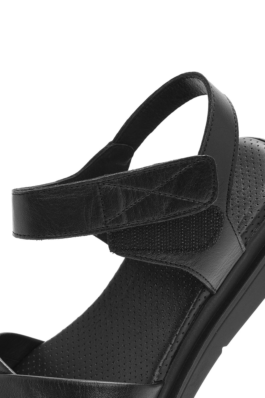 Women's Black Strappy Leather Sandals