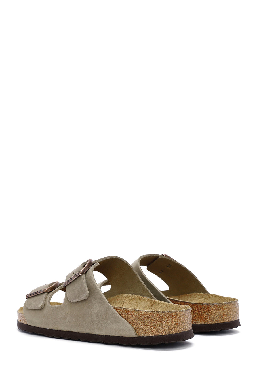 Birkenstock Men's Brown Arizona Double Buckle Leather Slippers
