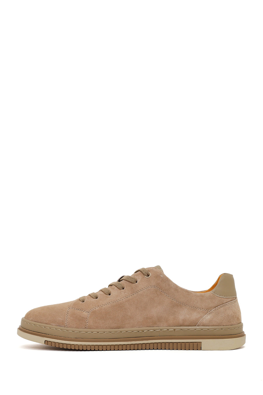 Male Beige Lace-Up Suede Leather Loafer