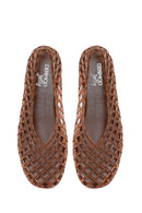 Women's Brown Jelly Ballet Flats | Derimod
