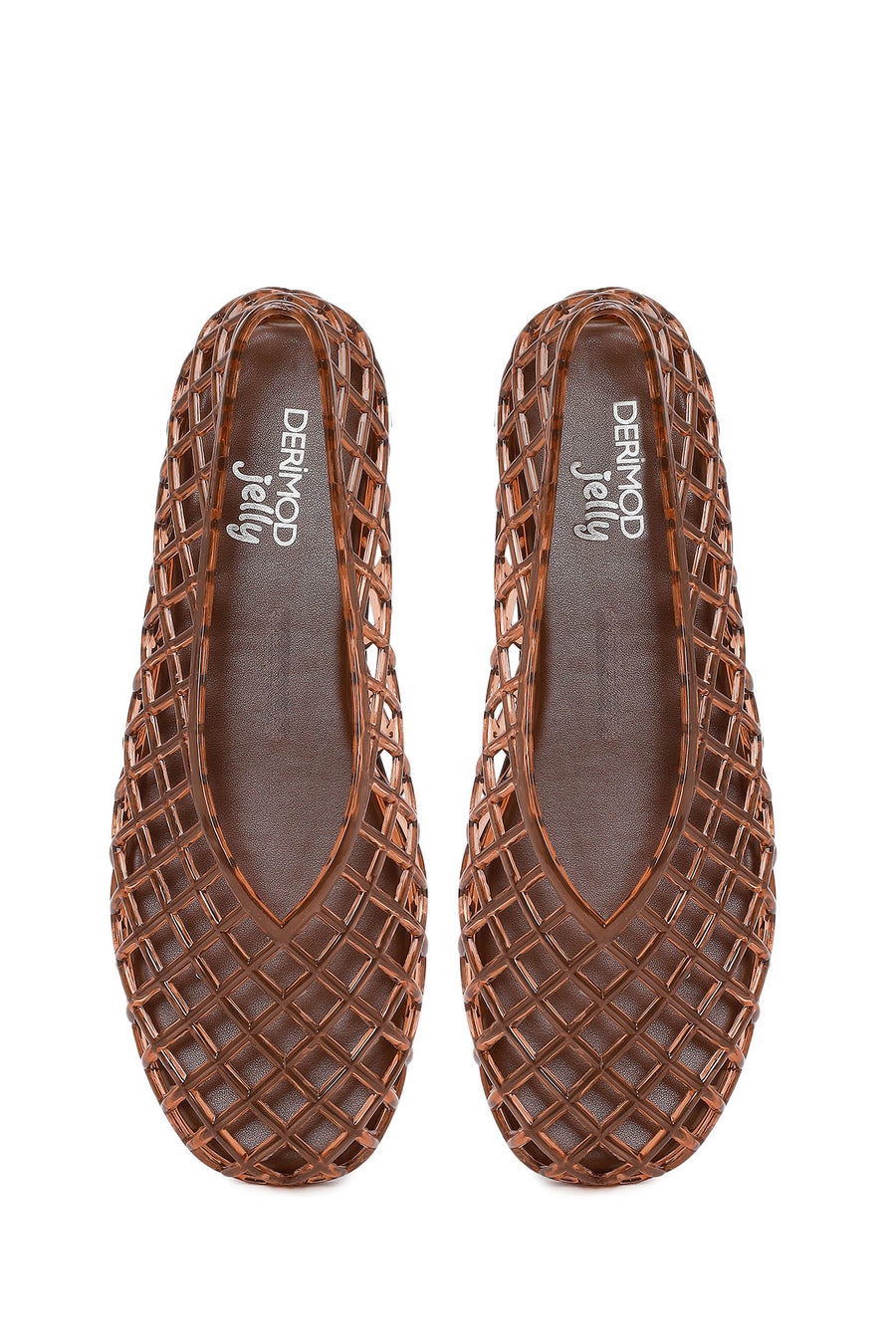 Women's Brown Jelly Ballet Flats