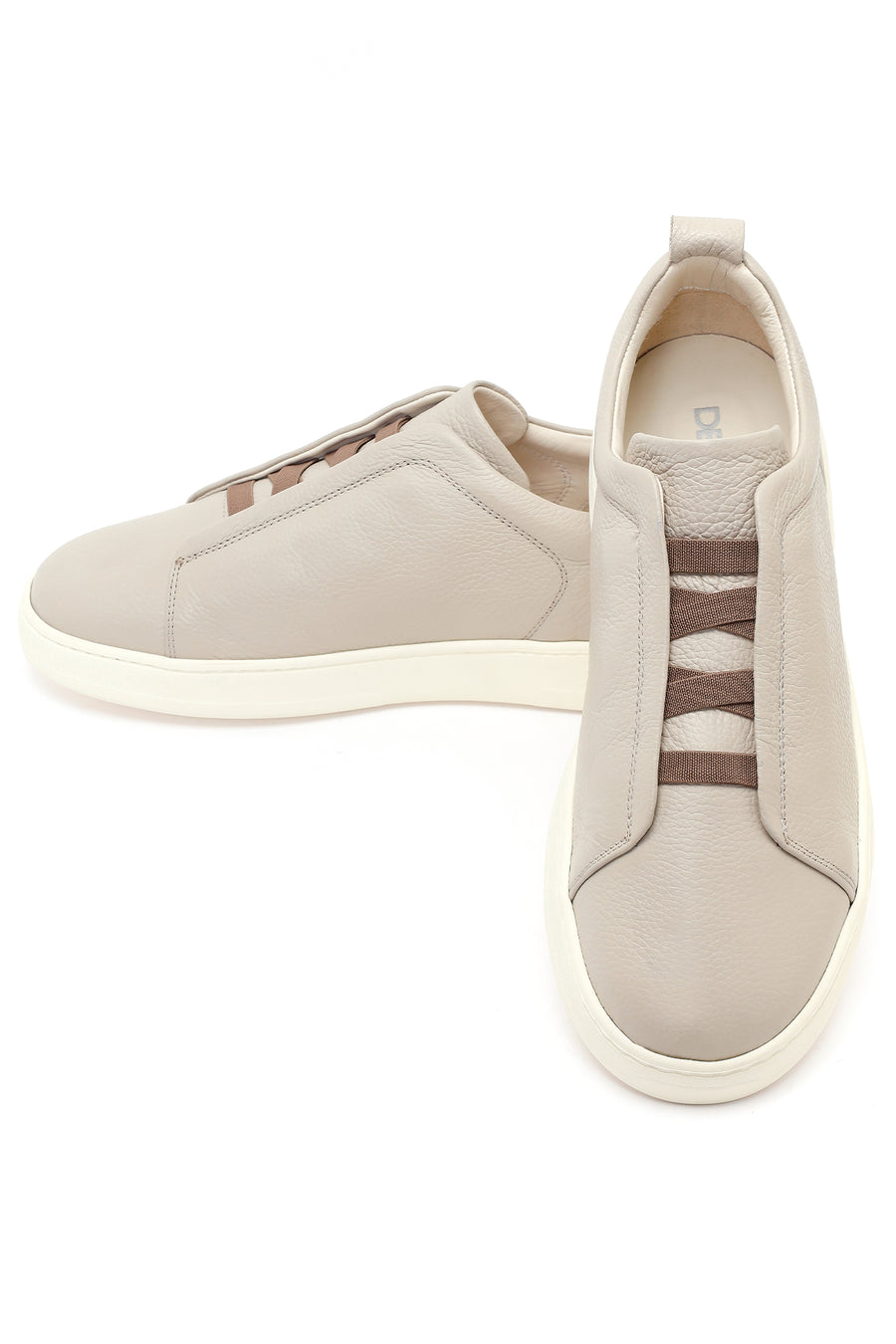 Men's Light Grey Leather Sneakers